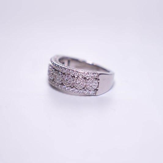 Pave Ring | 925 Silver | VVS Moissanite | Passes Diamond Tester