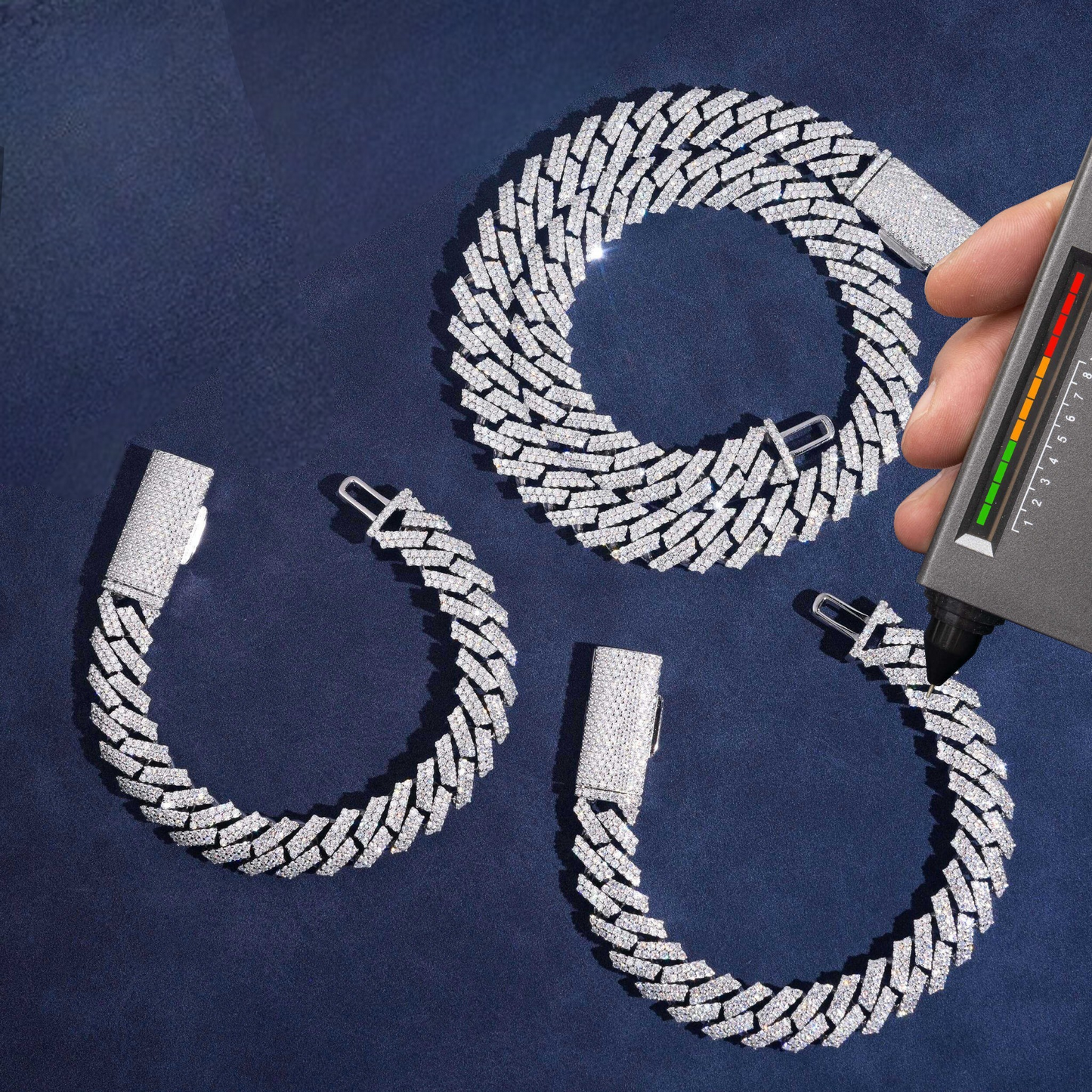 12mm Miami Cuban Bracelet | 925 Silver | VVS Moissanite | Passes Diamond Tester