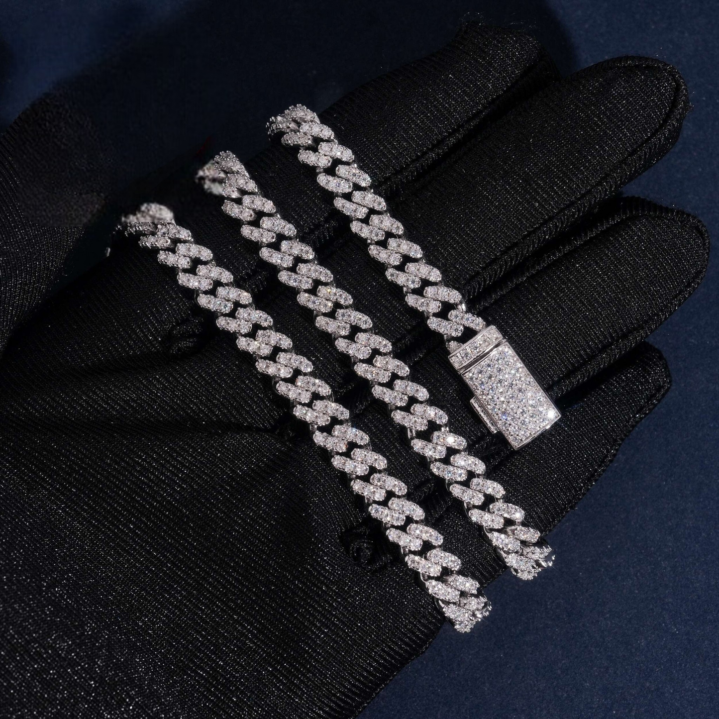 6mm Cuban Link Chain | 925 Silver | VVS Moissanite | Passes Diamond Tester