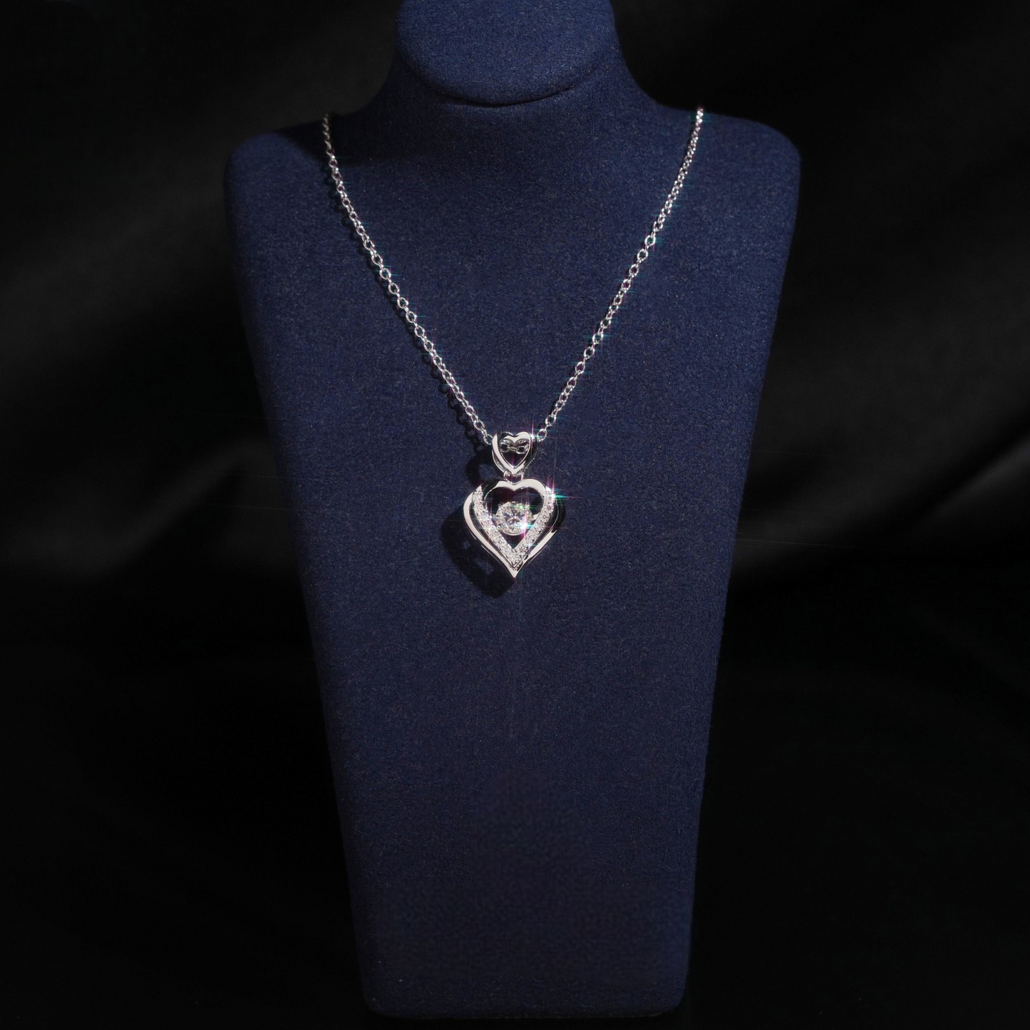 Beating Heart Set | 925 Silver | VVS Moissanite | Passes Diamond Tester