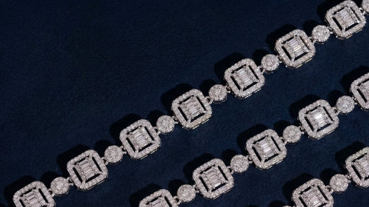 Baguette Square Chain | 925 Silver | VVS Moissanite | Passes Diamond Tester