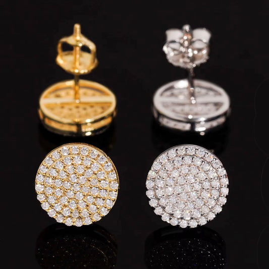 10mm BIG Cluster Stud Earrings | Gold | VVS