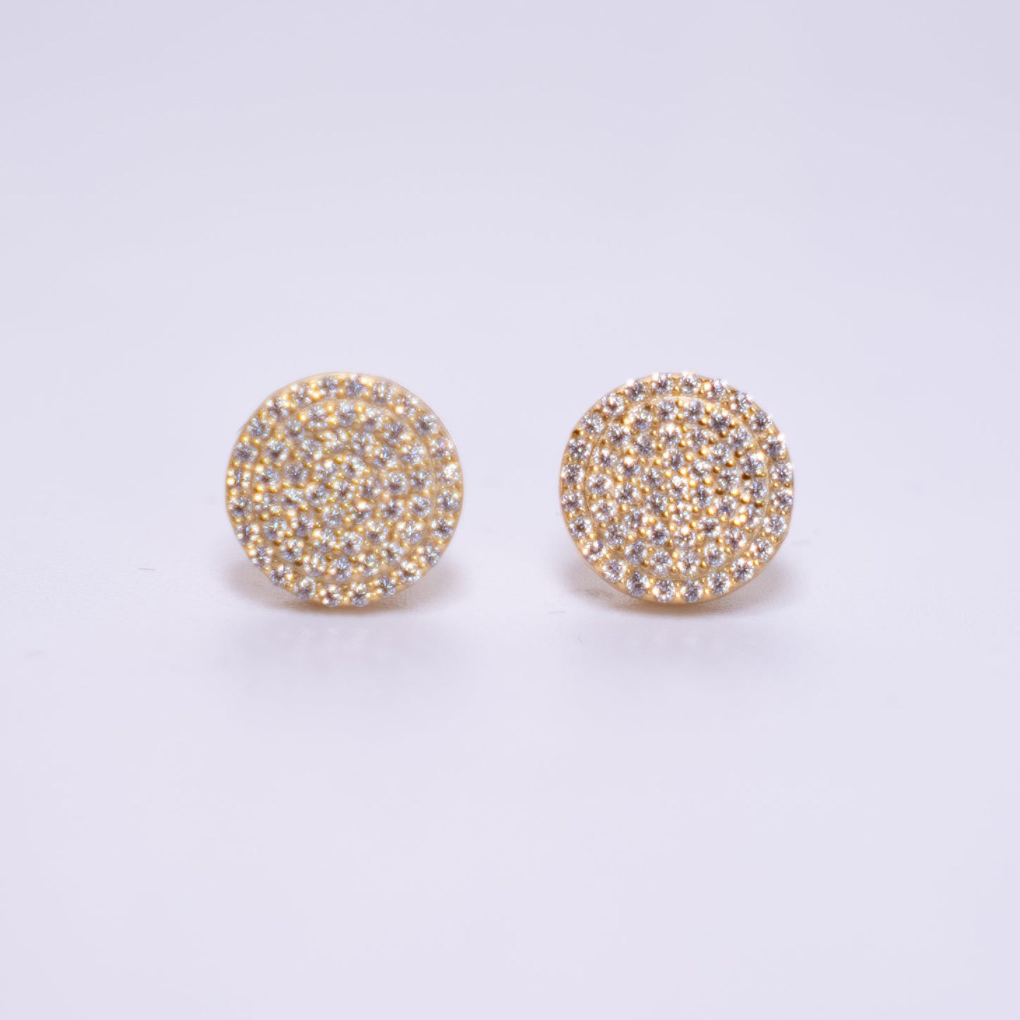 10mm BIG Cluster Stud Earrings | Gold | VVS