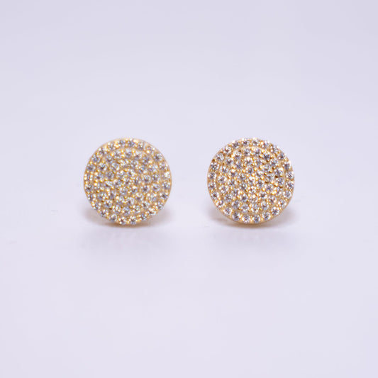 10mm BIG Cluster Stud Earrings | Gold | VVS