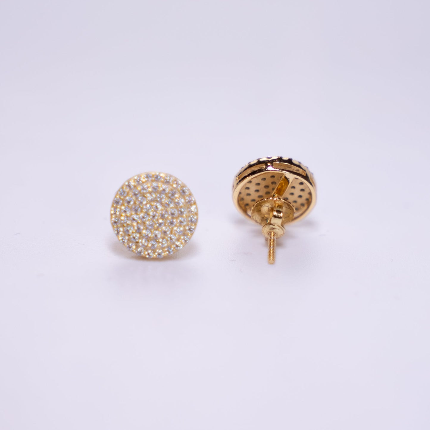 10mm BIG Cluster Stud Earrings | Gold | VVS