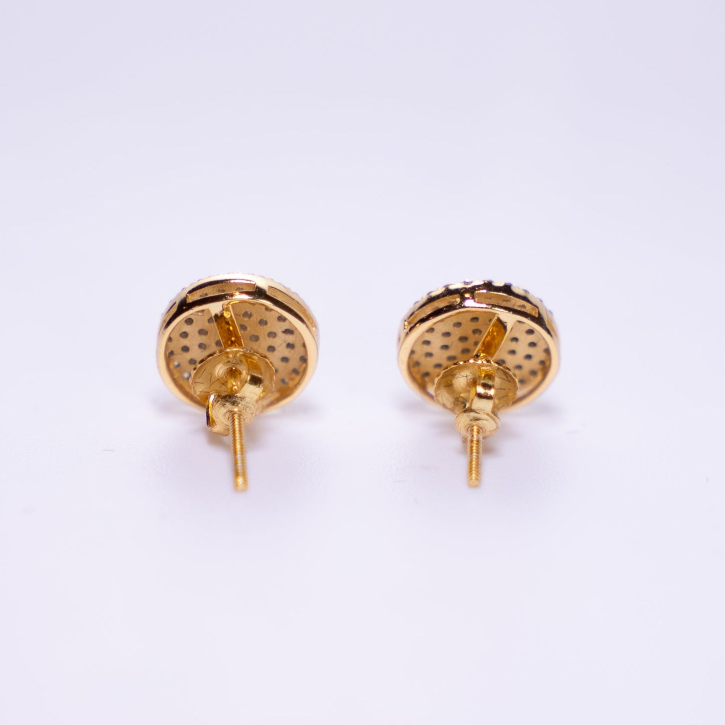10mm BIG Cluster Stud Earrings | Gold | VVS