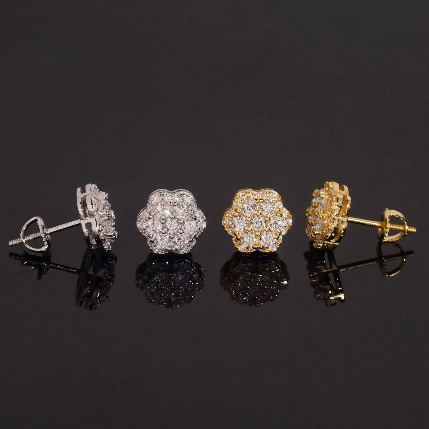 Clover Cluster Earring | Screwback | VVS