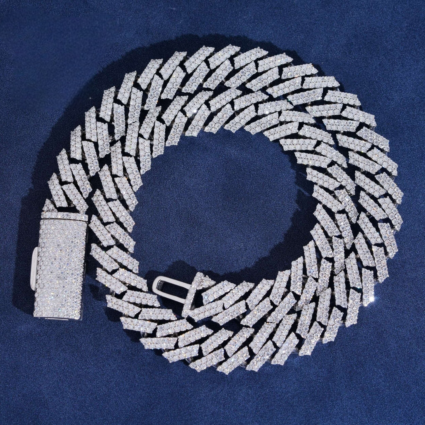 12mm Miami Cuban Chain | 925 Silver | VVS Moissanite | Passes Diamond Tester