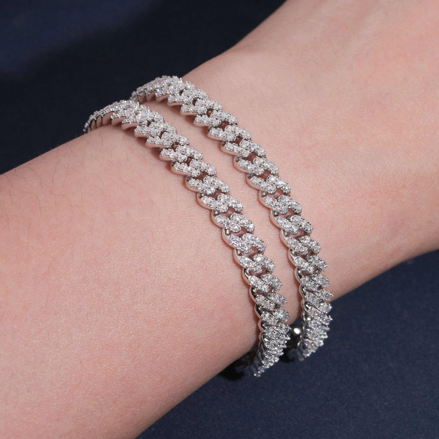 6mm Cuban Bracelet | 925 Silver | VVS Moissanite | Passes Diamond Tester