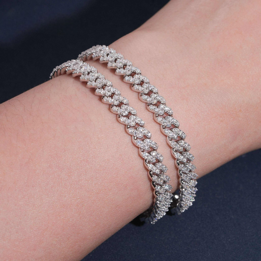 6mm Cuban Bracelet | 925 Silver | VVS Moissanite | Passes Diamond Tester