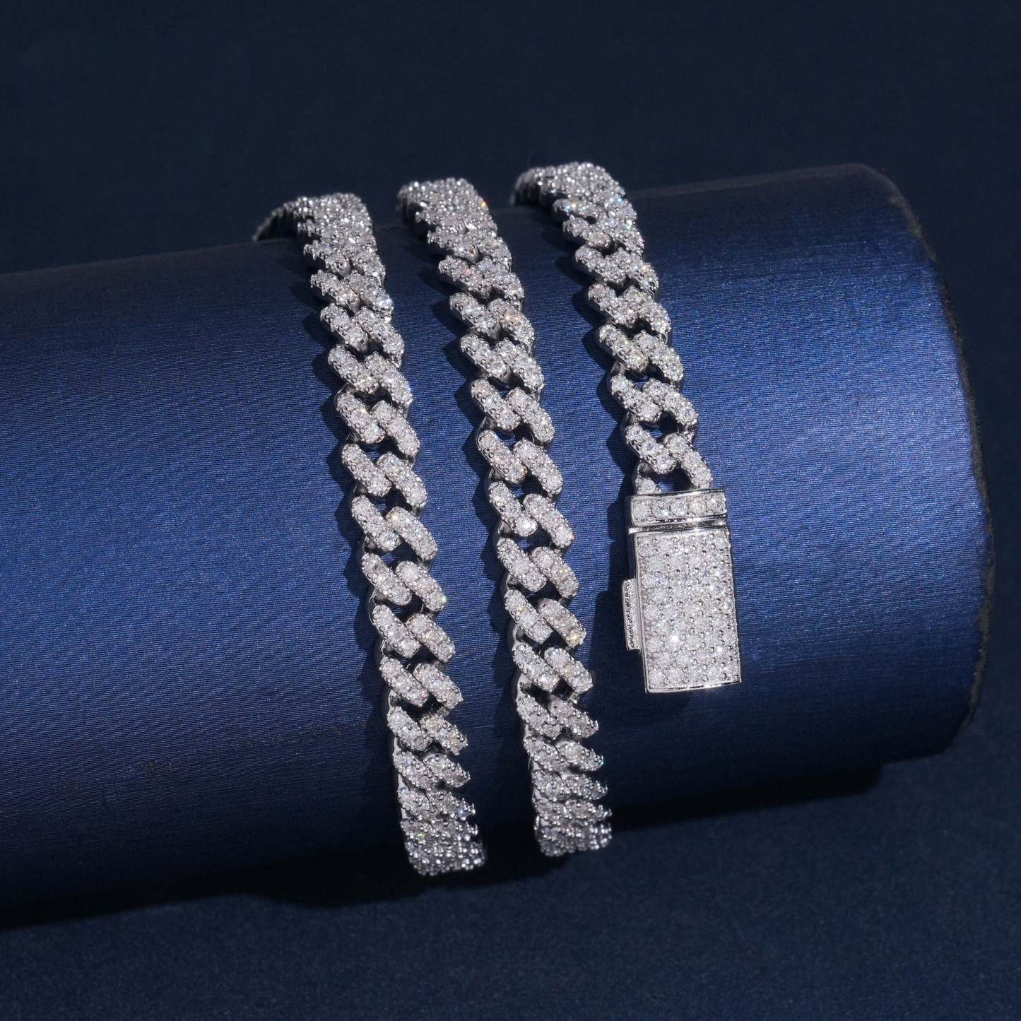 6mm Cuban Link Chain | 925 Silver | VVS Moissanite | Passes Diamond Tester