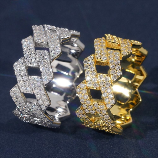 Cuban Link Ring | 925 Silver | VVS Moissanite | Passes Diamond Tester