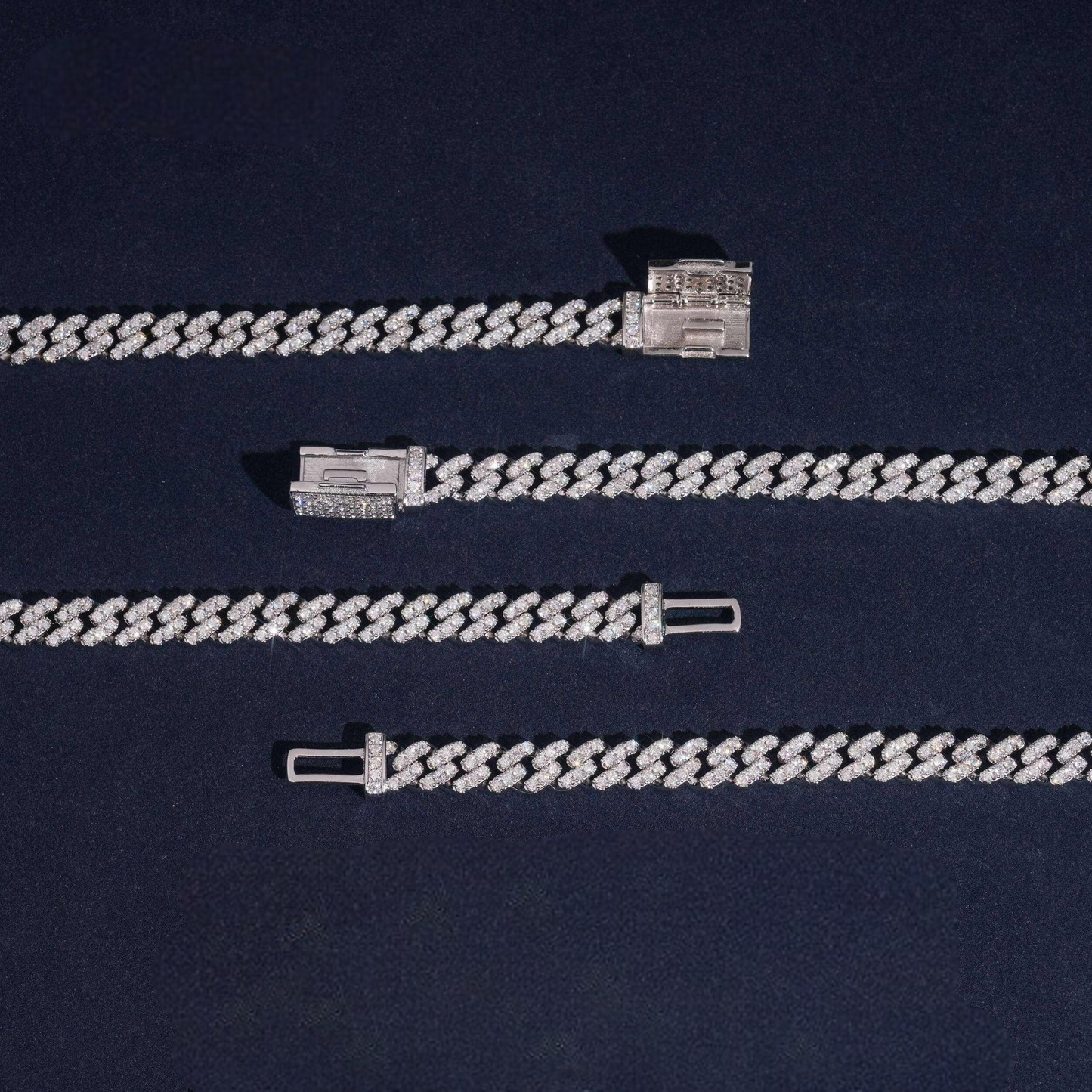 6mm Cuban Link Chain | 925 Silver | VVS Moissanite | Passes Diamond Tester