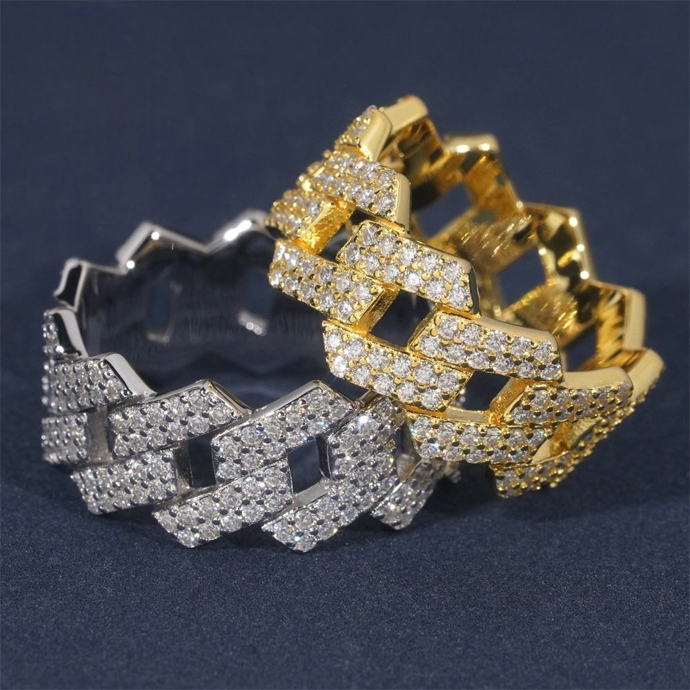 Cuban Link Ring | 925 Silver | VVS Moissanite | Passes Diamond Tester