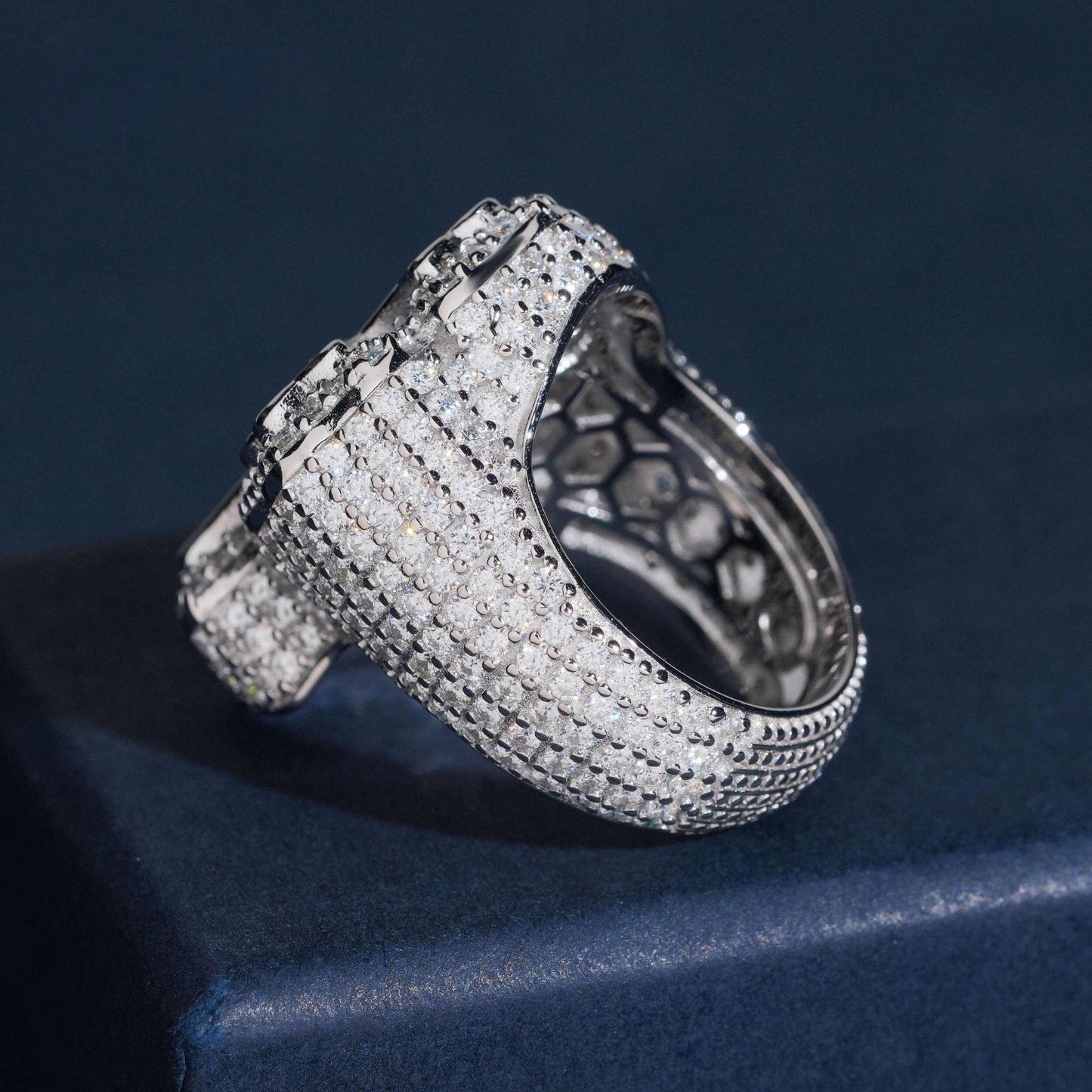 Baguette Cross Ring | 925 Silver | VVS Moissanite | Passes Diamond Tester