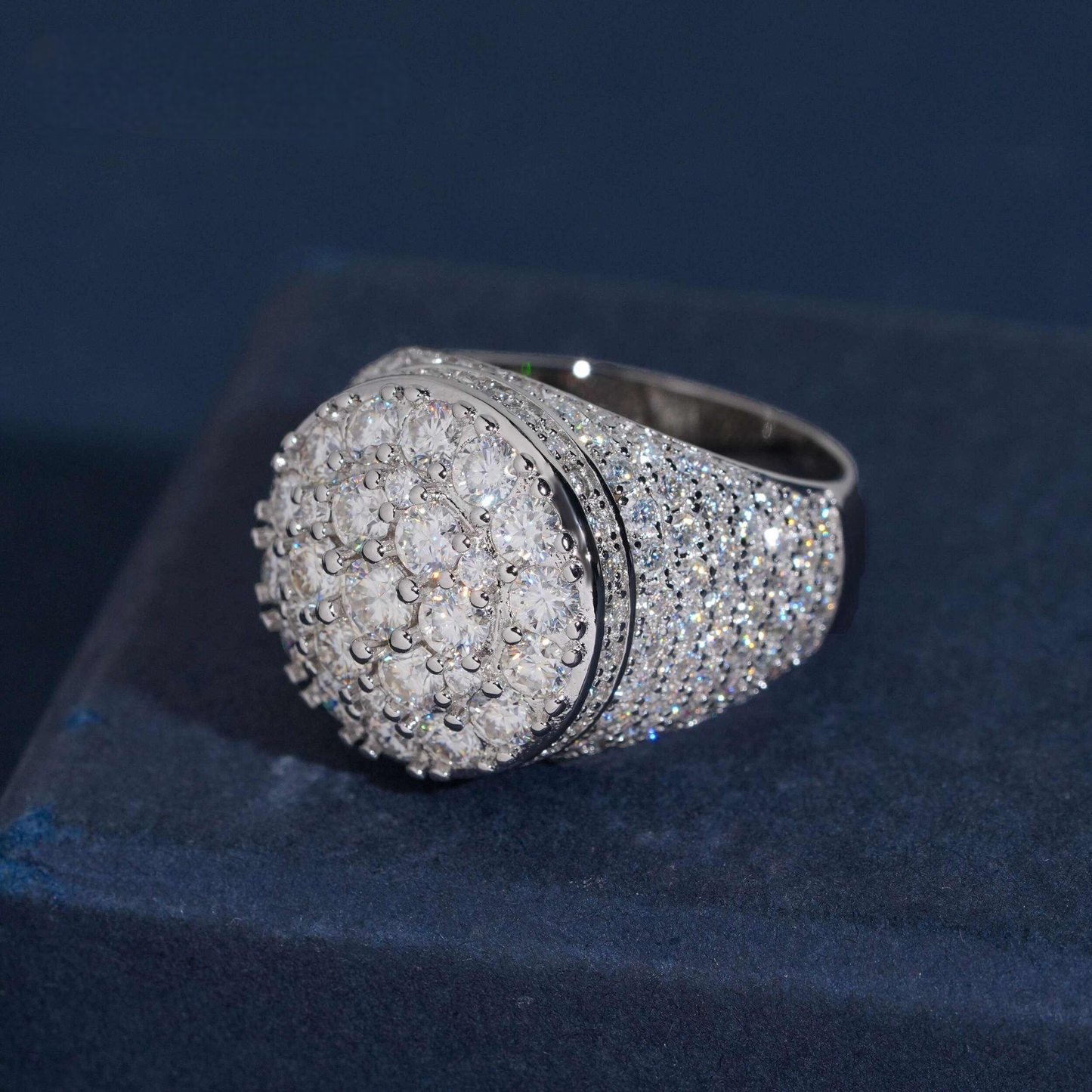Cluster Sparking Ring | 925 Silver | VVS Moissanite | Passes Diamond Tester