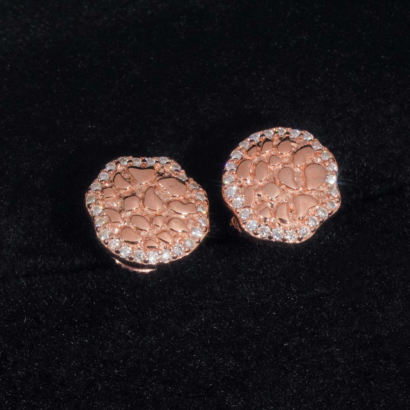 10mm Nugget Stud Earrings | 925 Silver | VVS Moissanite | Passes Diamond Tester