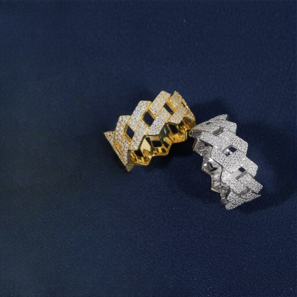 Cuban Link Ring | 925 Silver | VVS Moissanite | Passes Diamond Tester
