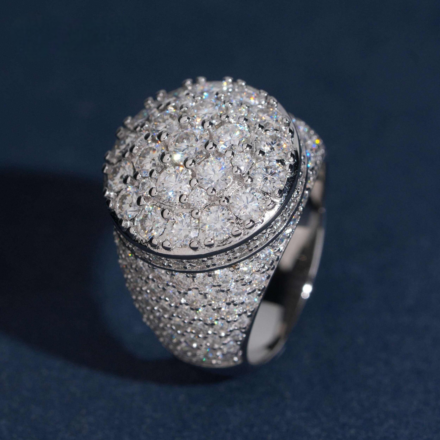 Cluster Sparking Ring | 925 Silver | VVS Moissanite | Passes Diamond Tester