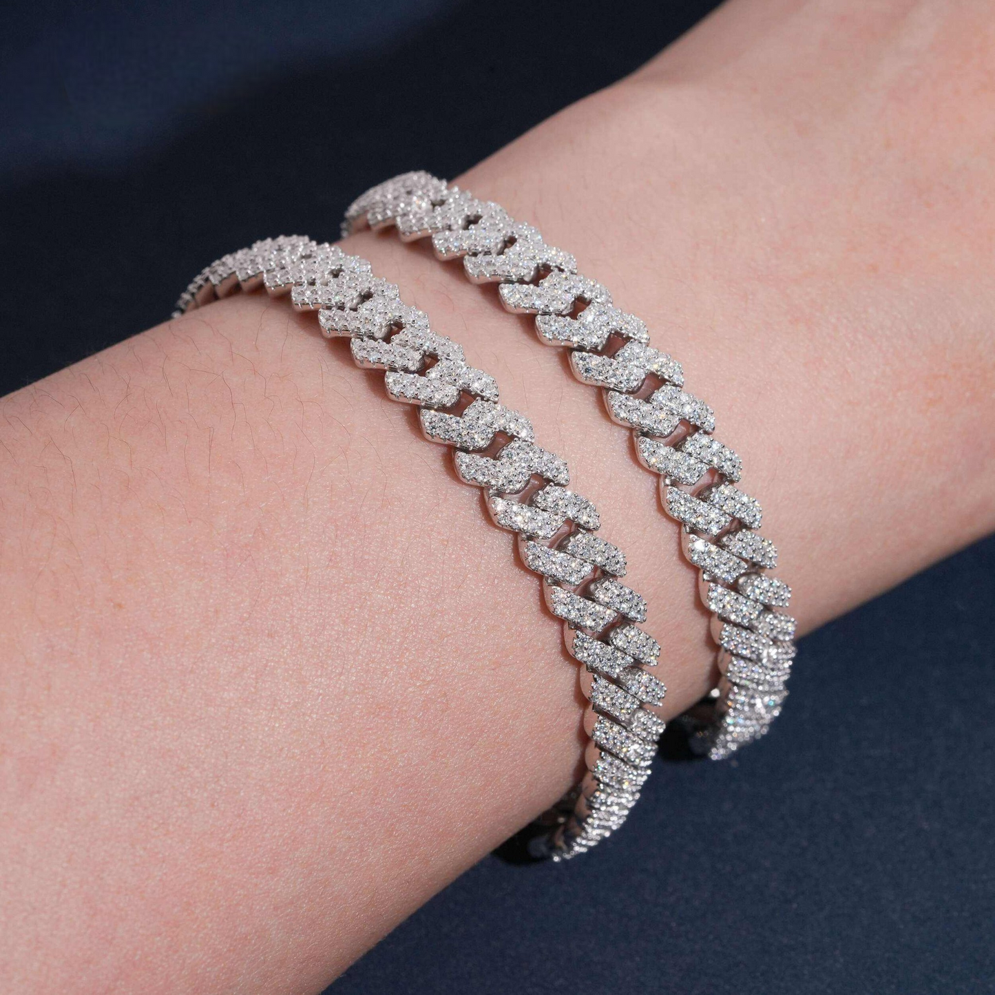 8mm Cuban Bracelet | 925 Silver | VVS Moissanite | Passes Diamond Tester