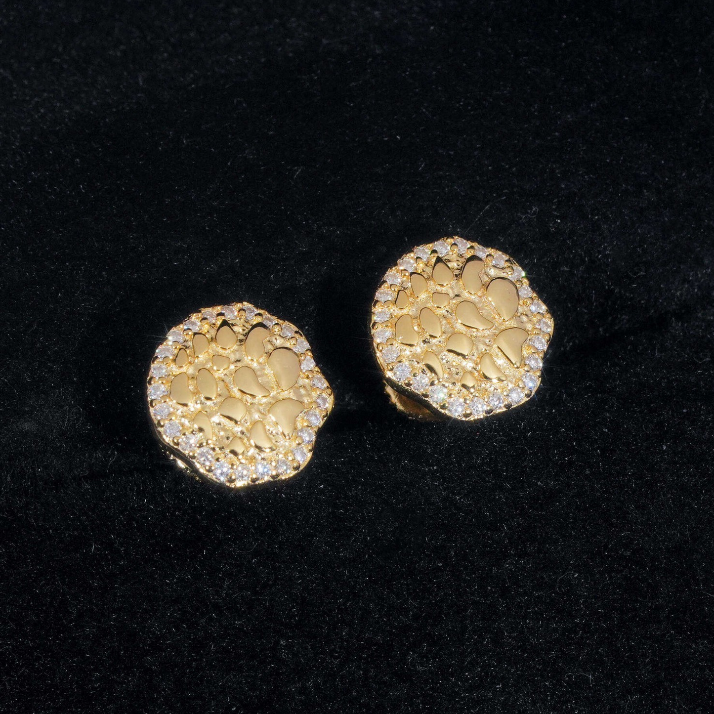 10mm Nugget Stud Earrings | 925 Silver | VVS Moissanite | Passes Diamond Tester