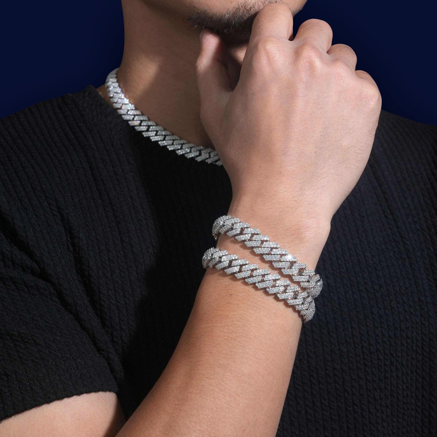 12mm Miami Cuban Bracelet | 925 Silver | VVS Moissanite | Passes Diamond Tester