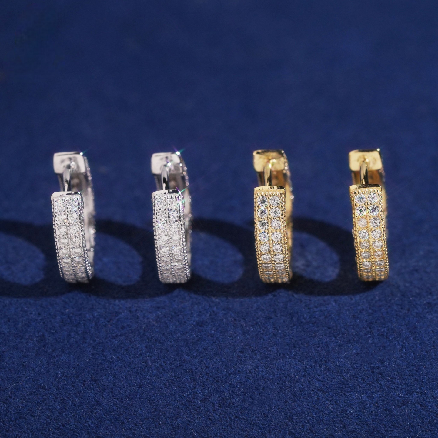 Iced Hoop Earrings | 925 Silver | VVS Moissanite | Passes Diamond Tester