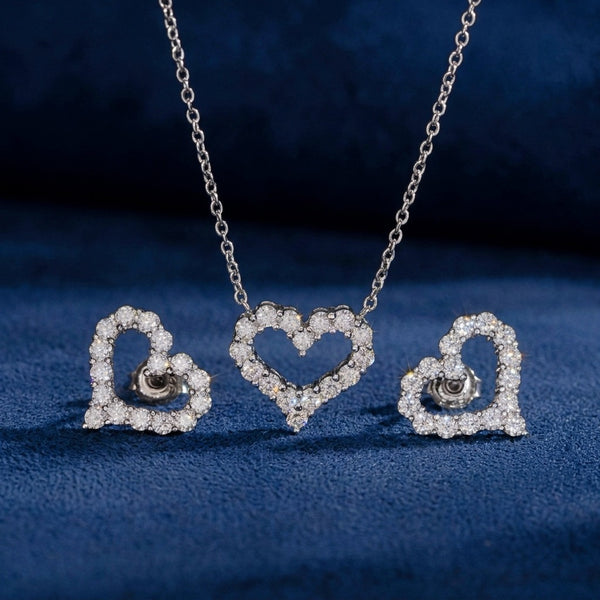 Iced Heart Set | 925 Silver
