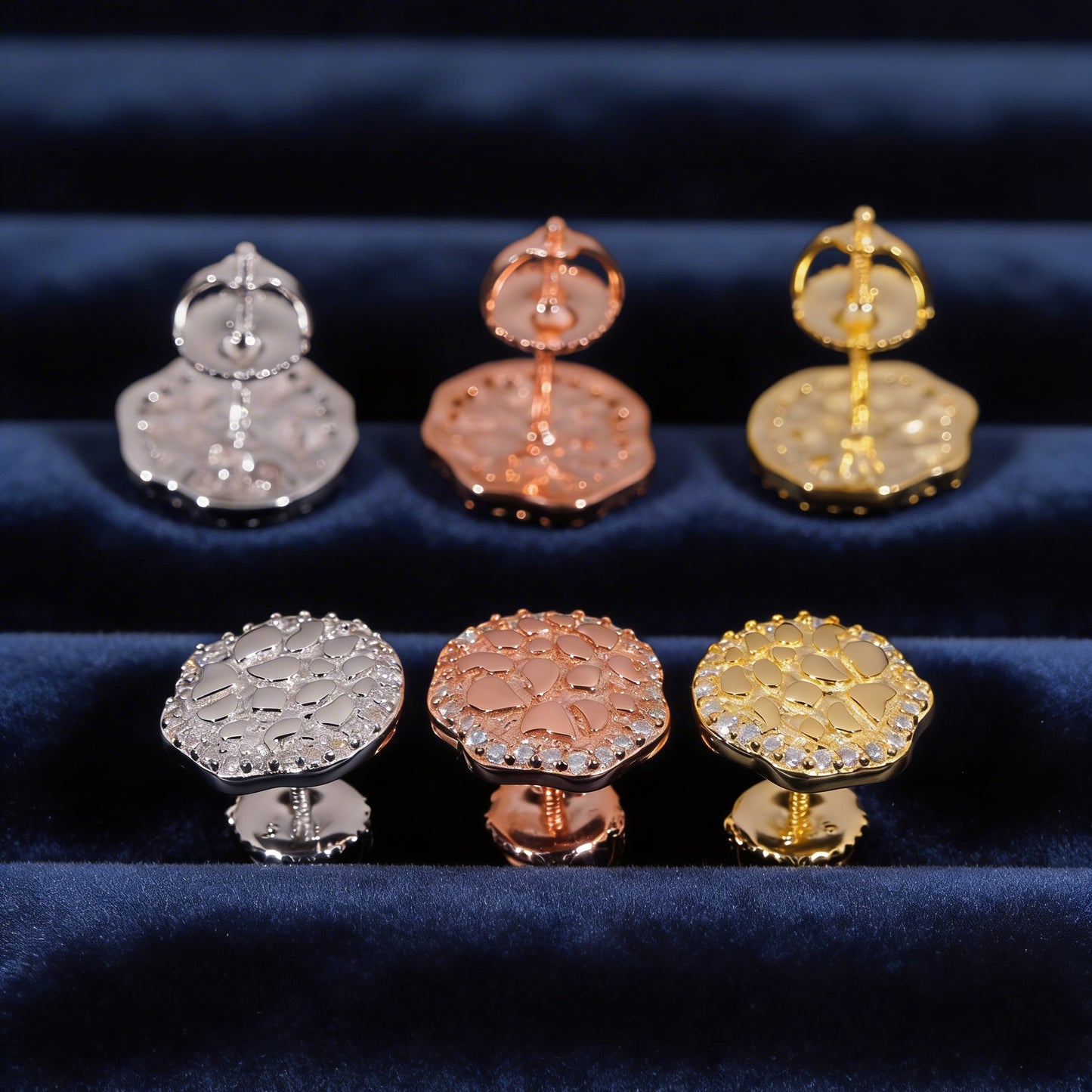 10mm Nugget Stud Earrings | 925 Silver | VVS Moissanite | Passes Diamond Tester